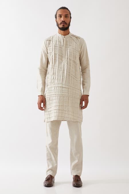 Son of A Noble Snob Logan Pintuck & Pleated Kurta With Trouser 