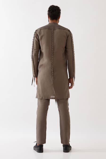 Son Of A Noble Snob Stafan Pleated Fringe Kurta With Trouser 