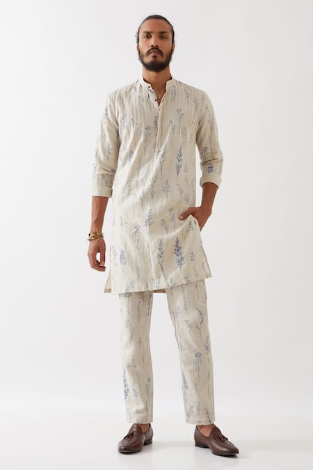 Son of A Noble Snob Declan Botanica Print Kurta With Trousers 