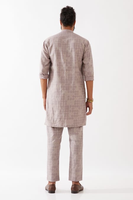 Son Of A Noble Snob Luka Dominos Print Kurta With Trousers 