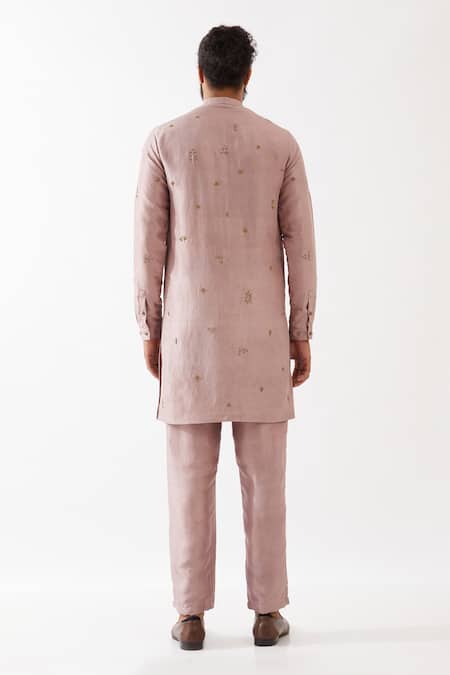 Shop Son Of A Noble Snob Purple Silk Beads Tristan Embroidered Kurta And Trouser Set at Aza Fashions Shop_Son Of A Noble Snob_Purple Silk Beads Tristan Embroidered Kurta And Trouser Set _at_Aza_Fashions