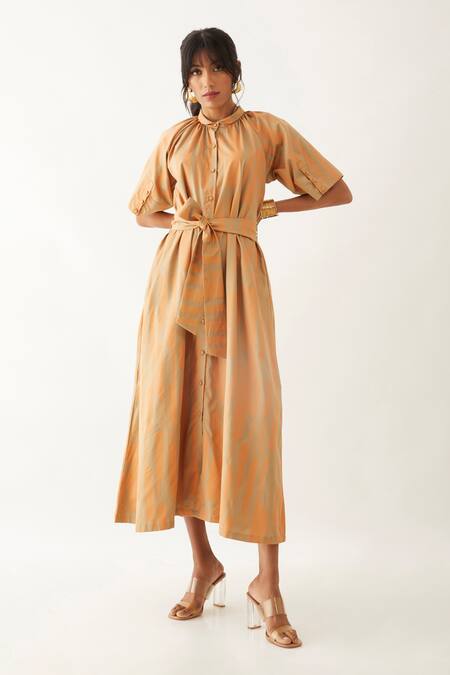 Buy Son Of A Noble Snob Beige Cotton Satin Printed Spaces Circuit Shirt Collar Aspen Dress Online at Aza Fashions Buy_Son Of A Noble Snob_Beige Cotton Satin Printed Spaces Circuit Shirt Collar Aspen Dress _Online_at_Aza_Fashions