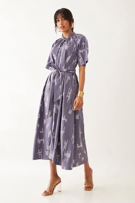 Son of A Noble Snob Aspen Circuit Print Dress 