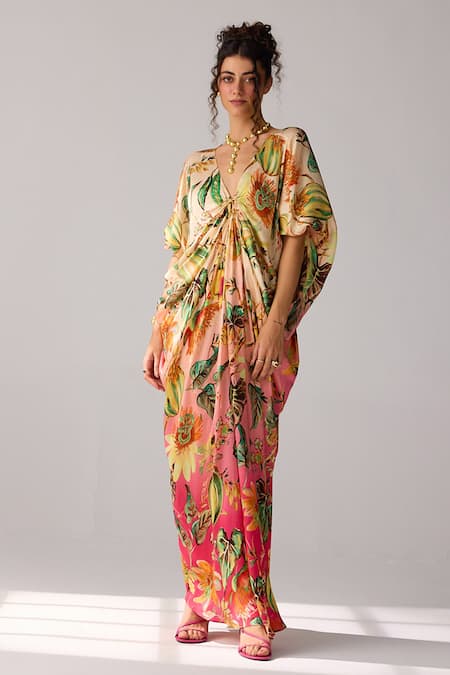 Verb by Pallavi Singhee Ombre Printed Kaftan Dress 