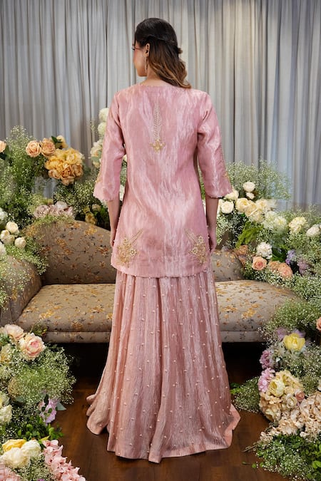 Sozenkari Floral Hand Embroidered Lehenga Set 