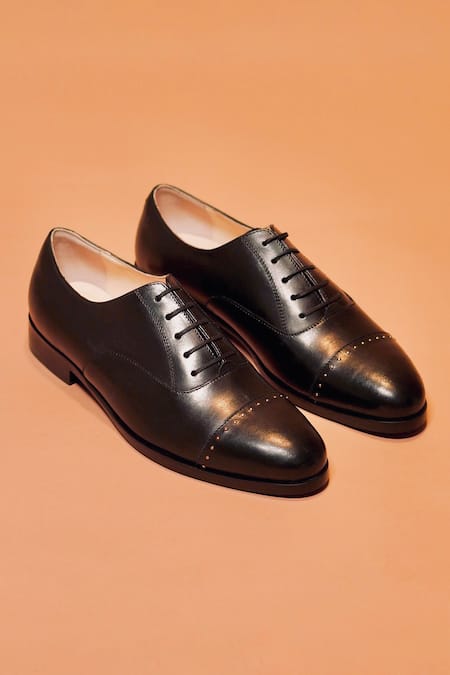 Dmodot Black Rivet Capto Nero Oxford Shoes 