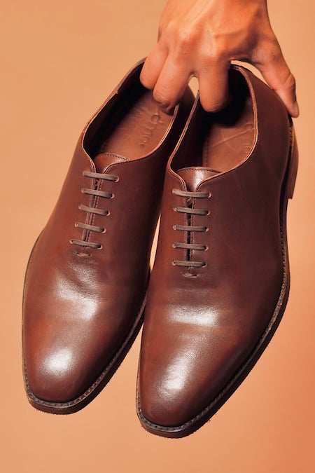 Dmodot Brown Cubano Bruno Slip On Oxford Shoes Online at Aza Fashions Dmodot_Brown Cubano Bruno Slip On Oxford Shoes _Online_at_Aza_Fashions
