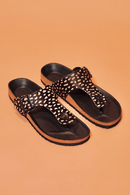 Dmodot Pelle Corko Leopardo Print Sandals 