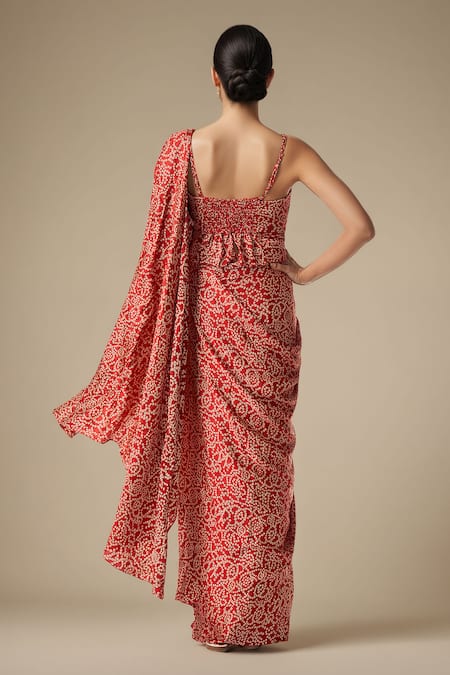 Gulabo By Abu Sandeep Bandhani Print Pre-Draped Saree 