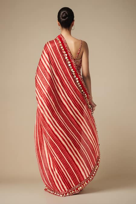 Gulabo By Abu Sandeep Embellished Hem Bandhani Saree 