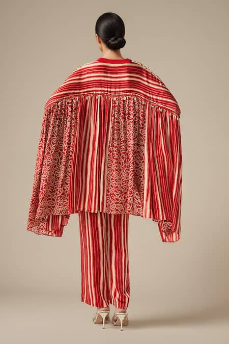 Gulabo By Abu Sandeep Asymmetric Bandhani Print Shirt 