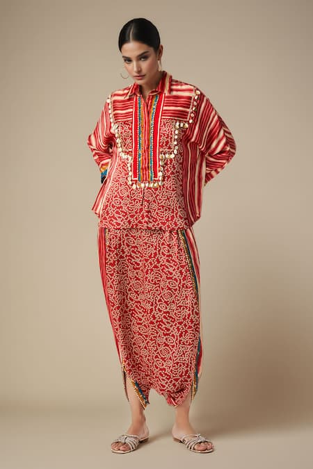 Gulabo By Abu Sandeep Back Slit Printed Shirt 