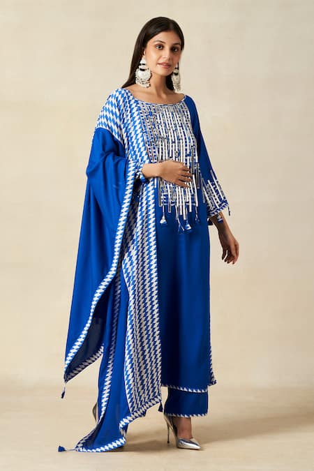 Gulabo By Abu Sandeep Geometric Pattern Embroidered Kurta 