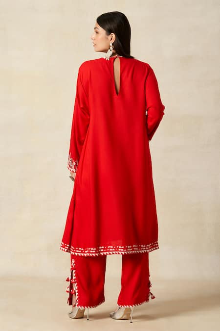 Gulabo By Abu Sandeep Applique Work Kali Kurta With Pant 