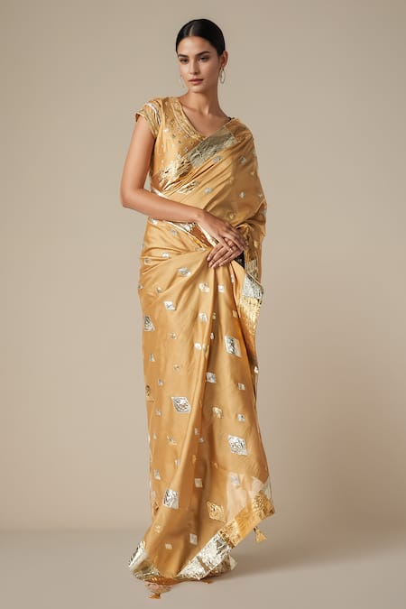 Gulabo by Abu Sandeep Diamond Gota Work Embroidered Saree 