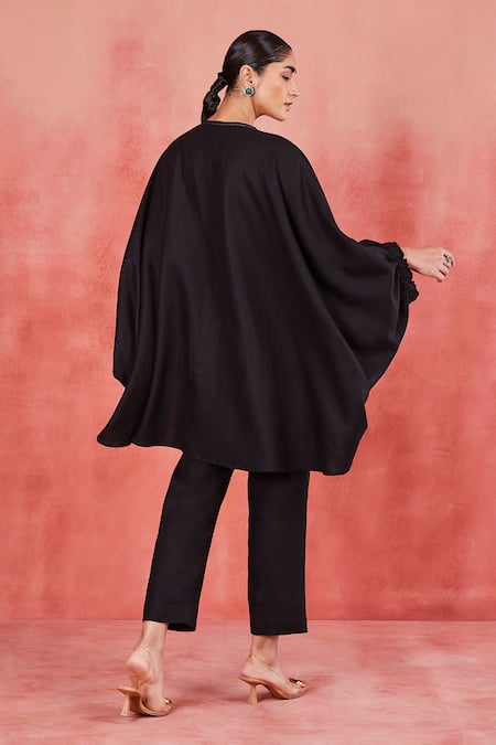 Sue Mue Ahana Placket Embroidered Kaftan Top & Pant Set 