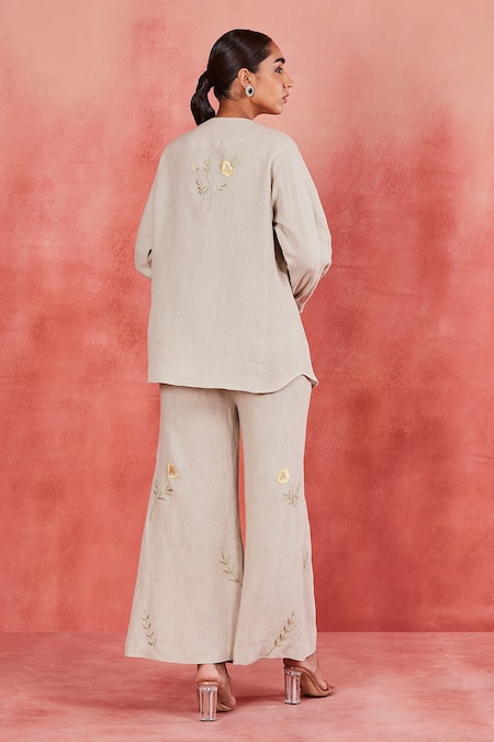 Sue Mue Dani Dori Embroidered Shirt & Pant Set 