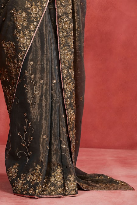 Buy Sue Mue Green Rayon, Silk, Ramie, Handloom Cotton Jaseena Floral Saree With Blouse Online at Aza Fashions Buy_Sue Mue_Green Rayon, Silk, Ramie, Handloom Cotton Jaseena Floral Saree With Blouse _Online_at_Aza_Fashions