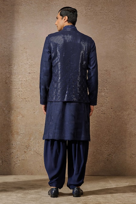 Tarun Tahiliani Geometric Sequin Embroidered Bundi 