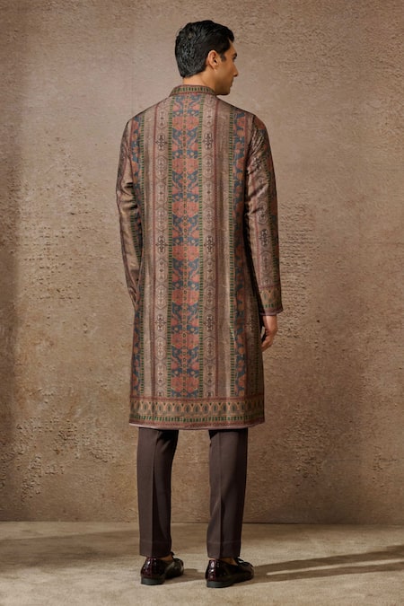 Shop Tarun Tahiliani Multi Color Mulmul Printed Abstract Kurta at Aza Fashions Shop_Tarun Tahiliani_Multi Color Mulmul Printed Abstract Kurta _at_Aza_Fashions