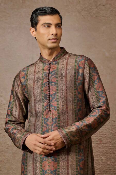 Tarun Tahiliani Multi Color Mulmul Printed Abstract Kurta Online at Aza Fashions Tarun Tahiliani_Multi Color Mulmul Printed Abstract Kurta _Online_at_Aza_Fashions