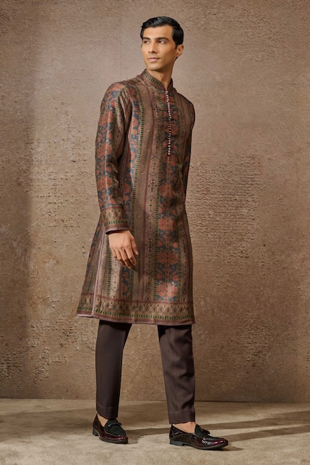 Buy Tarun Tahiliani Multi Color Mulmul Printed Abstract Kurta Online at Aza Fashions Buy_Tarun Tahiliani_Multi Color Mulmul Printed Abstract Kurta _Online_at_Aza_Fashions