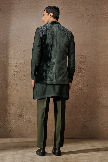 Tarun Tahiliani Floral Embroidered Waistcoat Set 