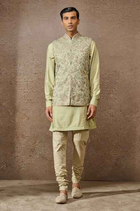 Tarun Tahiliani Floral Pattern Waistcoat Kurta Set 