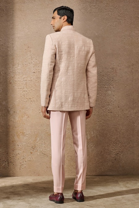 Tarun Tahiliani Threadwork Placement Embroidered Bandhgala Set 