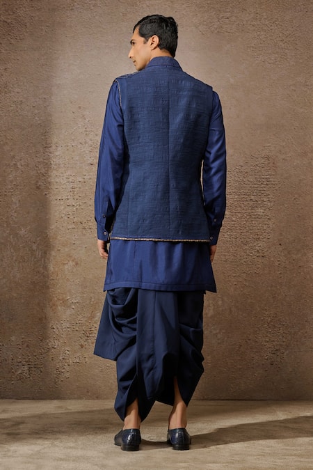 Tarun Tahiliani Paisley Placement Embroidered Waistcoat Set 