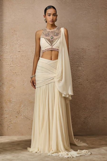 Tarun Tahiliani Pre-Draped Concept Saree With Blouse 