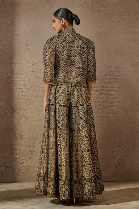 Tarun Tahiliani Sequin Architecture Motif Cape 