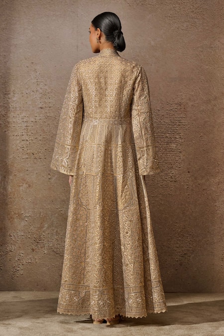 Tarun Tahiliani Signature Embroidered Long Jacket With Dress 