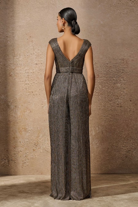 Tarun Tahiliani Crystal Neckline Embellished Jumpsuit 