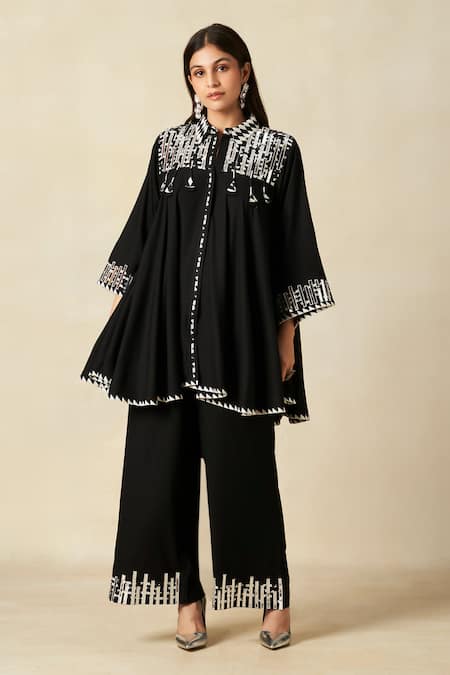 Gulabo by Abu Sandeep Geometric Pattern Embroidered Tunic With Pant 