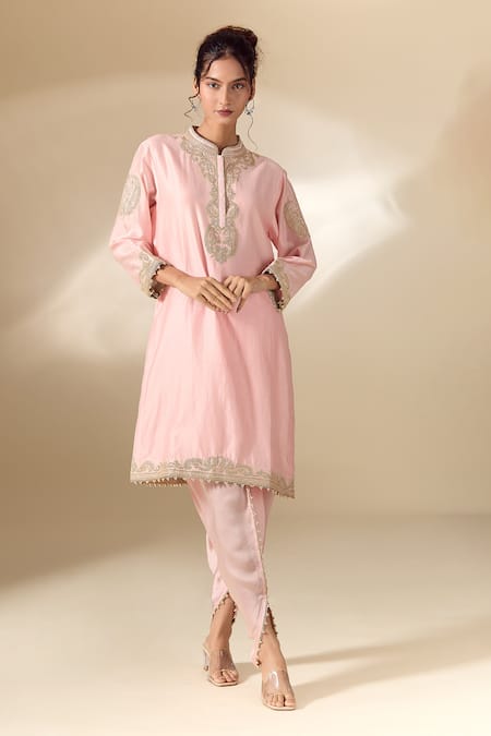 Sheetal Batra Embroidered Chanderi Silk Kurta & Dhoti Set 