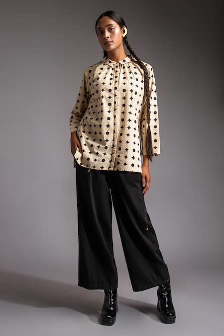 Jayati Goenka Night Seeker Handblock Print Shirt With Trouser 