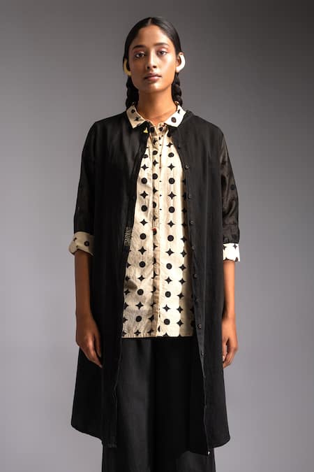 Buy JAYATI GOENKA Black Satin, Embroidery Mandarin Venus Overlay Jacket And Pant Set Online at Aza Fashions Buy_JAYATI GOENKA_Black Satin, Embroidery Mandarin Venus Overlay Jacket And Pant Set _Online_at_Aza_Fashions