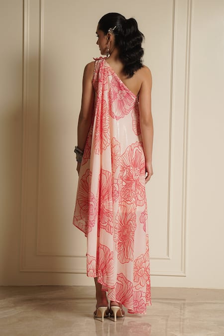 Vesture Blossom Bonanza Print Asymmetric Kaftan Dress 
