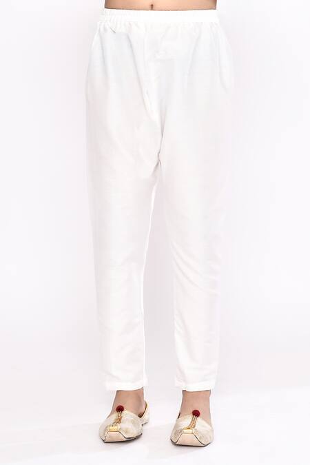 Petite Pomme_Off White Silk, Brocade Beads Vine Woven Layered Sherwani With Pyjama _Online_at_Aza_Fashions