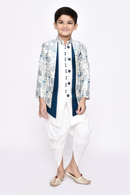 Arihant Rai Sinha Botanic Pattern Layered Sherwani With Dhoti Pant 