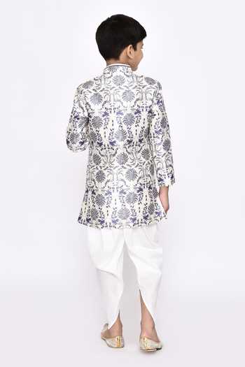 Petite Pomme Layered Botanic Pattern Sherwani With Dhoti Pant 