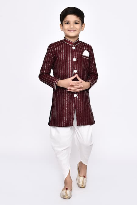 Arihant Rai Sinha Sequin Striped Sherwani With Dhoti Pant 