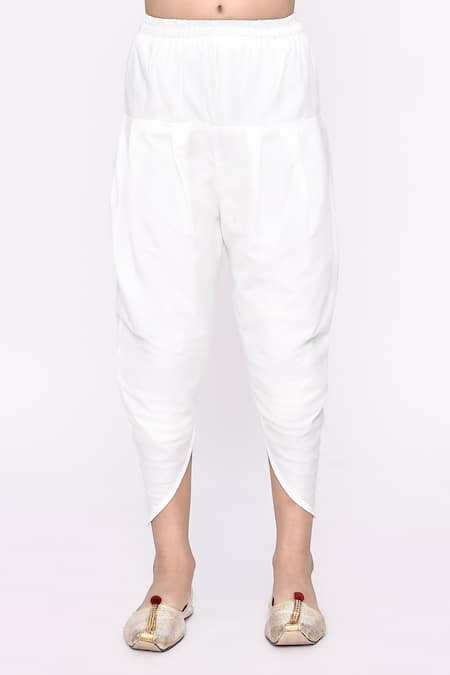 Petite Pomme_Maroon Silk Sequins Striped Sherwani With Dhoti Pant _at_Aza_Fashions