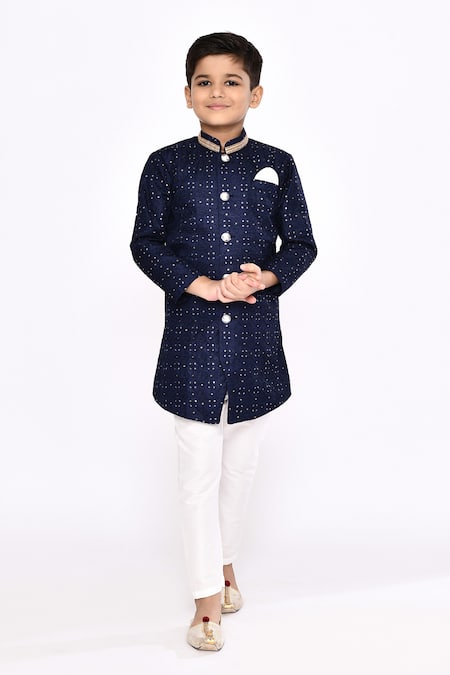 Arihant Rai Sinha Blue Sherwani Champion Silk Embellished Threadwork Sequin With Pyjama 