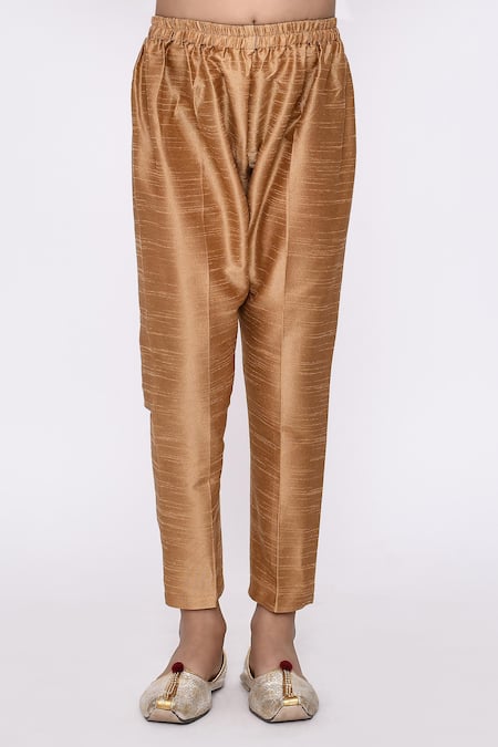 Petite Pomme_Green Silk Embroidery Sequin Butti Sherwani With Pyjama _Online_at_Aza_Fashions