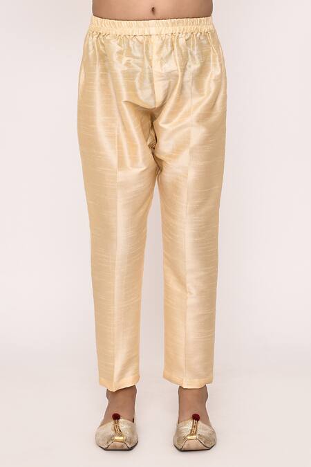 Petite Pomme_Grey Rayon, Silk Sequins, Embroidery Threadwork Kurta With Pyjama _Online_at_Aza_Fashions