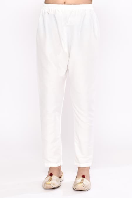 Petite Pomme_Blue Brocade, Silk Sequins Work Asymmetric Sherwani And Pyjama Set _Online_at_Aza_Fashions