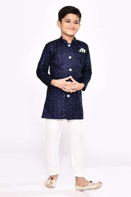 Petite Pomme Sequin Work Sherwani & Pyjama Set 