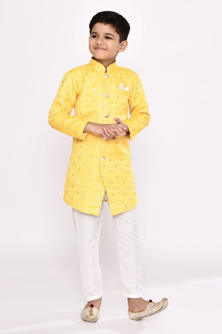 Arihant Rai Sinha Sequin Geometric Embroidered Sherwani & Pyjama Set 